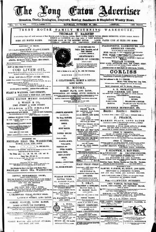 cover page of Long Eaton Advertiser published on November 30, 1895