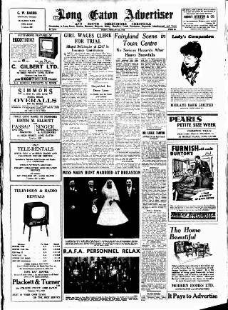 cover page of Long Eaton Advertiser published on February 28, 1958