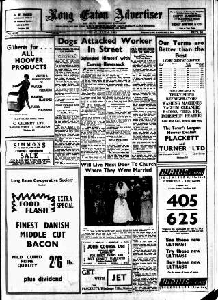 cover page of Long Eaton Advertiser published on July 6, 1962