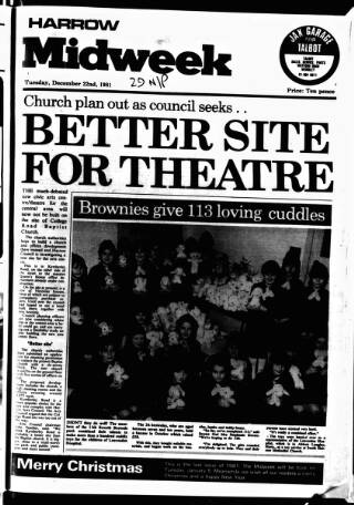 cover page of Harrow Midweek published on December 22, 1981