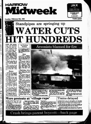 cover page of Harrow Midweek published on February 8, 1983