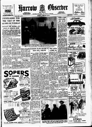 cover page of Harrow Observer published on February 28, 1957