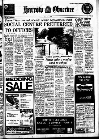 cover page of Harrow Observer published on July 6, 1973