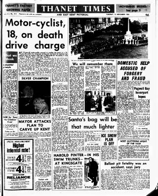 cover page of Thanet Times published on November 15, 1966