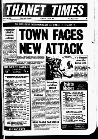 cover page of Thanet Times published on July 6, 1976