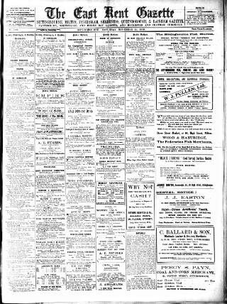 cover page of East Kent Gazette published on November 15, 1919