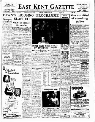 cover page of East Kent Gazette published on February 28, 1958