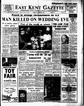 cover page of East Kent Gazette published on November 30, 1962