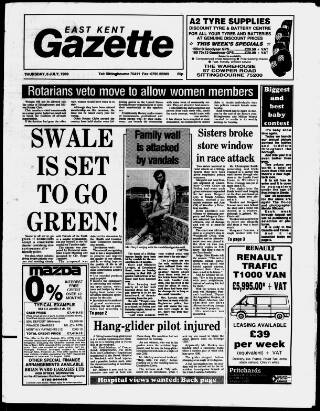 cover page of East Kent Gazette published on July 6, 1989