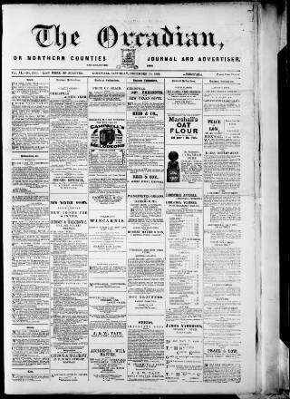 cover page of Orcadian published on December 30, 1893