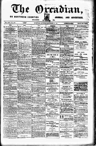 cover page of Orcadian published on November 15, 1902