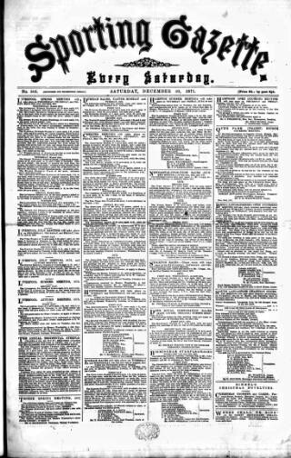 cover page of Sporting Gazette published on December 30, 1871