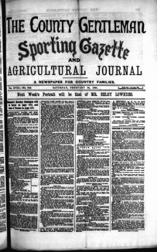 cover page of Sporting Gazette published on February 28, 1880