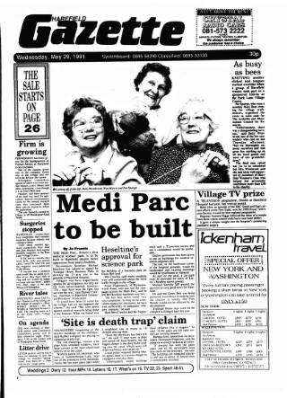 cover page of Harefield Gazette published on May 29, 1991