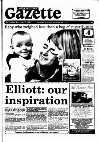 cover page of Harefield Gazette published on December 30, 1992