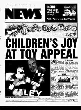 cover page of Crawley News published on December 30, 1998