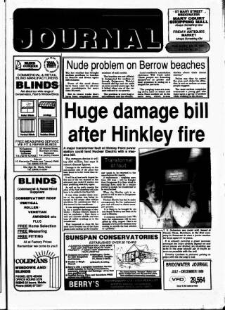 cover page of Bridgwater Journal published on July 28, 1990