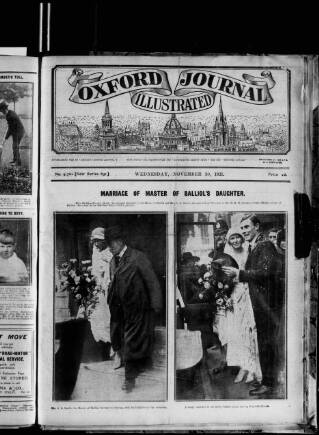 cover page of Oxford Journal published on November 30, 1921