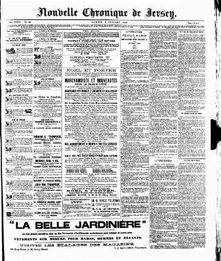 cover page of Nouvelle Chronique de Jersey published on July 6, 1889