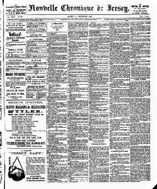 cover page of Nouvelle Chronique de Jersey published on November 21, 1896