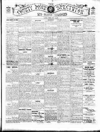 cover page of County Down Spectator and Ulster Standard published on December 30, 1904