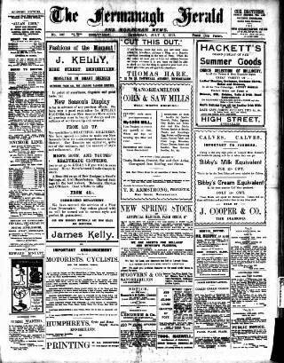 cover page of Fermanagh Herald published on July 6, 1912