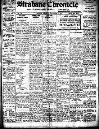 cover page of Strabane Chronicle published on September 18, 1915