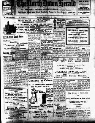 cover page of North Down Herald and County Down Independent published on February 28, 1913