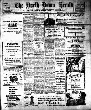 cover page of North Down Herald and County Down Independent published on July 6, 1918