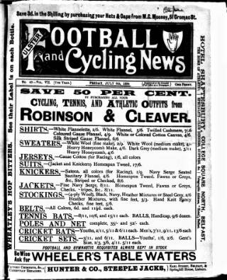 cover page of Ulster Football and Cycling News published on July 6, 1894