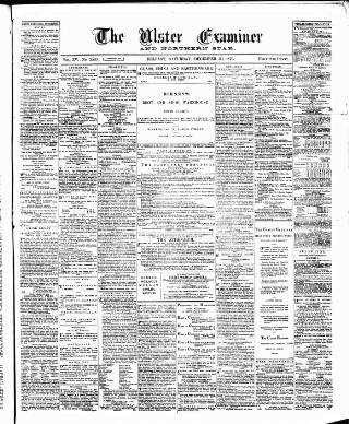cover page of Ulster Examiner and Northern Star published on December 30, 1876