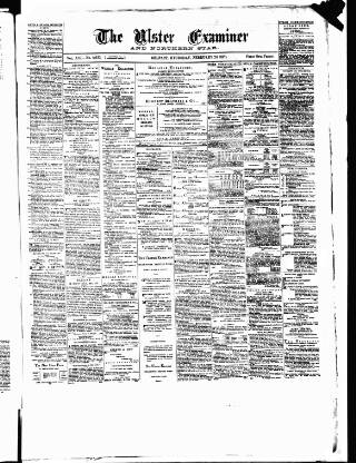 cover page of Ulster Examiner and Northern Star published on February 28, 1878