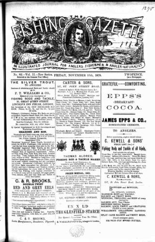 cover page of Fishing Gazette published on November 15, 1878