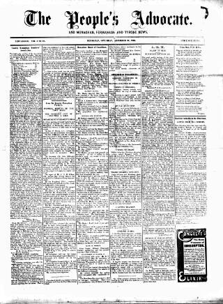 cover page of People's Advocate and Monaghan, Fermanagh, and Tyrone News published on December 30, 1905