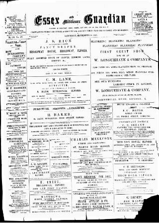 cover page of Essex Guardian published on September 18, 1897