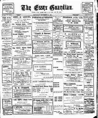 cover page of Essex Guardian published on December 30, 1905