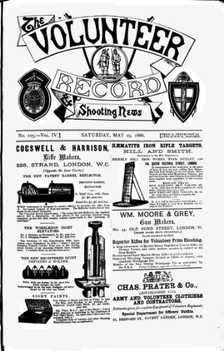 cover page of Volunteer Record & Shooting News published on May 29, 1886