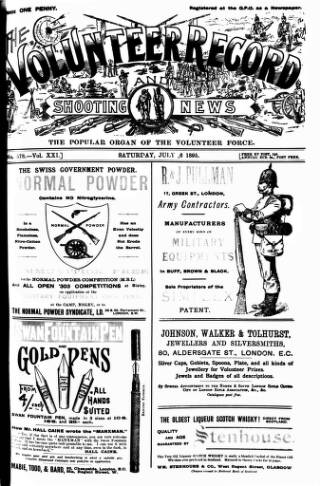 cover page of Volunteer Record & Shooting News published on July 6, 1895