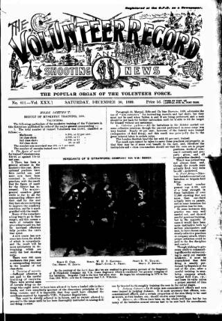 cover page of Volunteer Record & Shooting News published on December 30, 1899