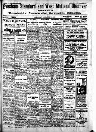 cover page of Evesham Standard & West Midland Observer published on December 30, 1933