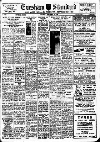 cover page of Evesham Standard & West Midland Observer published on September 18, 1948