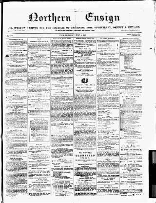 cover page of Northern Ensign and Weekly Gazette published on July 6, 1871