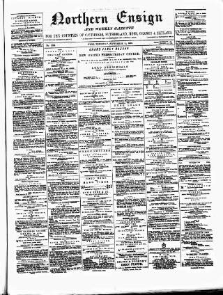 cover page of Northern Ensign and Weekly Gazette published on September 18, 1879