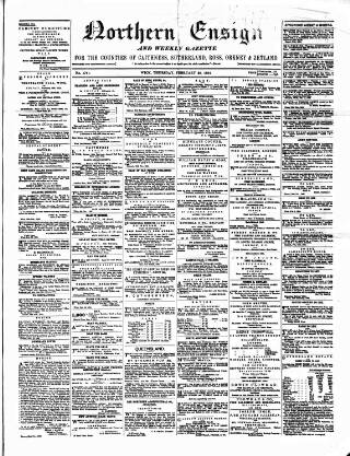 cover page of Northern Ensign and Weekly Gazette published on February 28, 1884