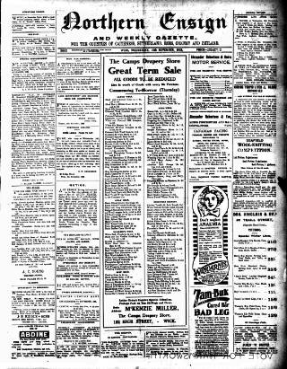 cover page of Northern Ensign and Weekly Gazette published on November 15, 1922