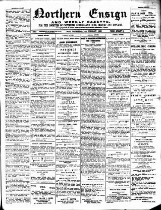 cover page of Northern Ensign and Weekly Gazette published on February 28, 1923