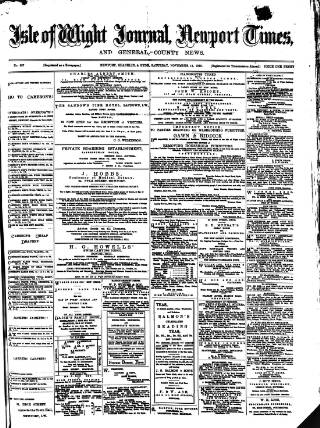 cover page of Isle of Wight Journal published on November 15, 1879