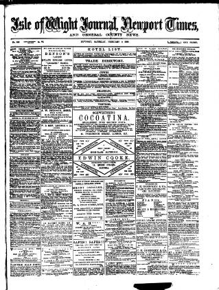cover page of Isle of Wight Journal published on February 2, 1889