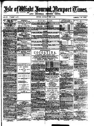 cover page of Isle of Wight Journal published on July 6, 1889