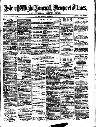 cover page of Isle of Wight Journal published on September 28, 1889